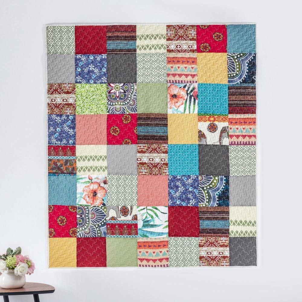 Alt View 2. Greenland Home Fashions - Greenland Home Fashions Renee Upcycle Luxurious Ultra Soft Cotton Throw Blanket Multicolor 50" x 60" - Multicolor.