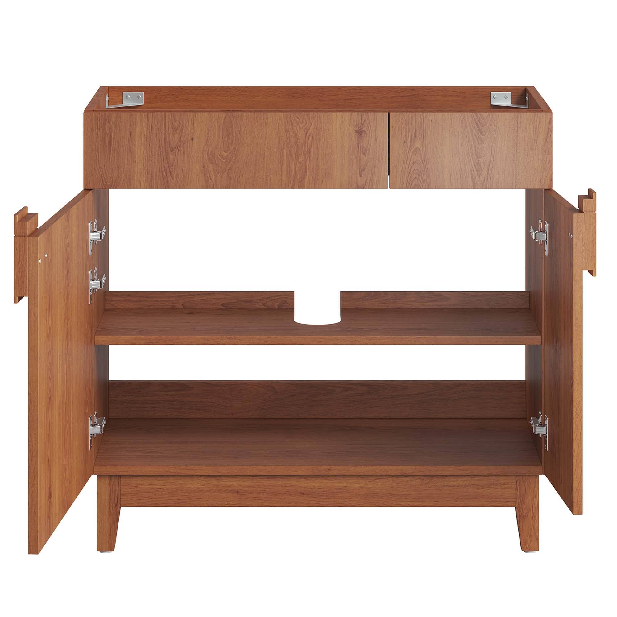 Alt View 4. Modway - Miles Bathroom Cabinet Basin Not Included by Modway - Walnut.