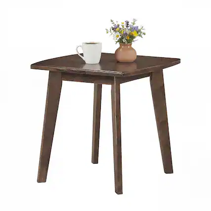 Front. Gymax - Gymax 17'' Solid Wood Side Table w/Thickened Top & Curved Edge for Living Room Bedroom - Brown.