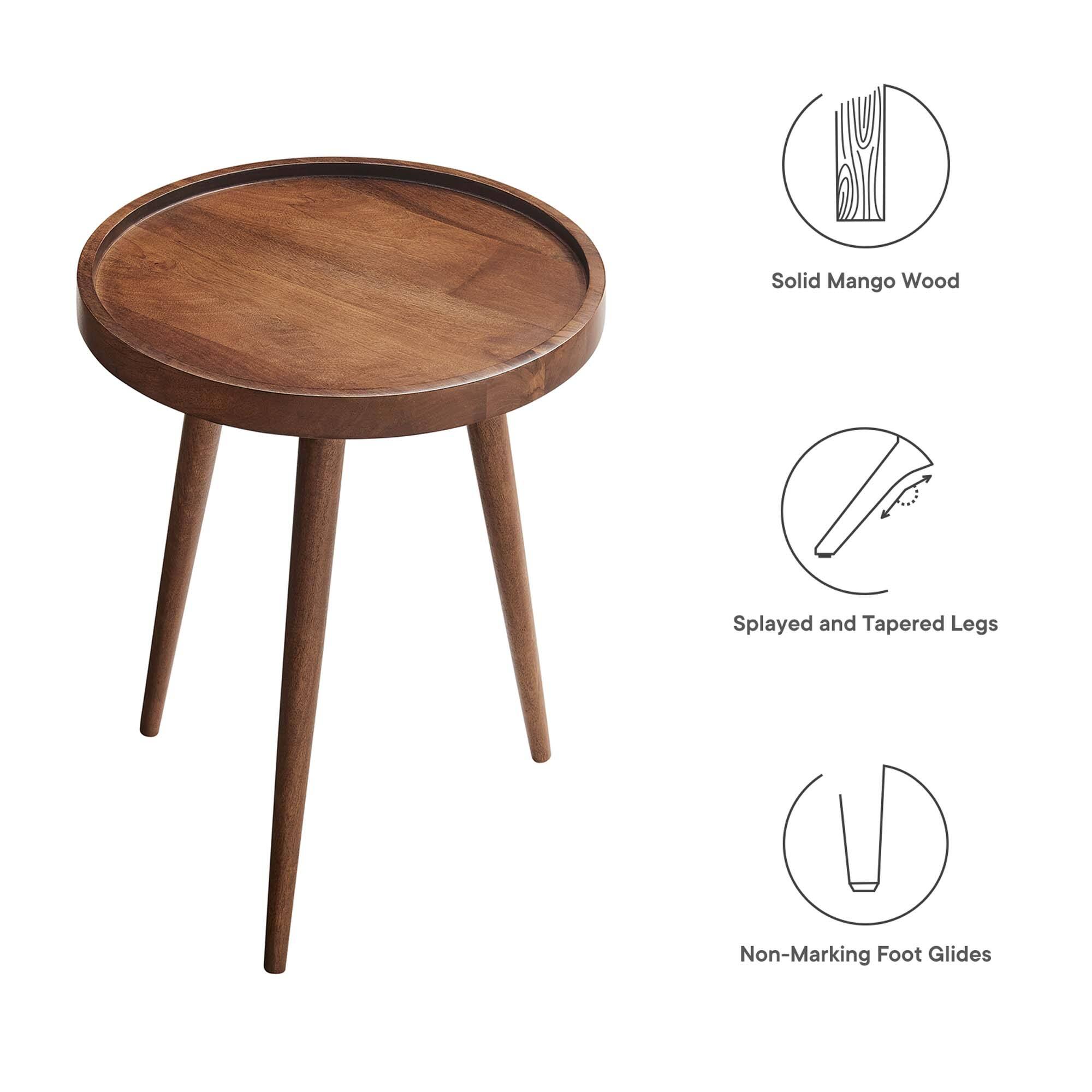 Solid Mango Wood  
Splayed and Tapered Legs  
Non-Marking Foot Glides