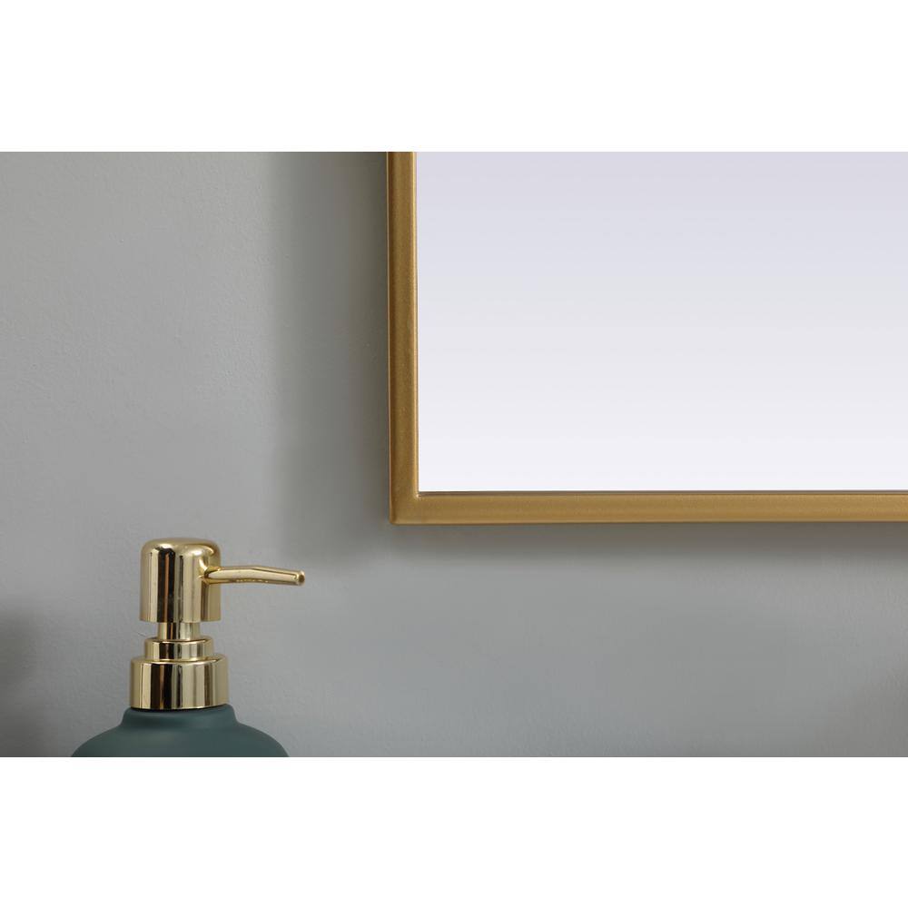 Alt View 1. Elegant Decor - Metal Frame Arch Mirror 30x36 Inch in Brass - Brass.