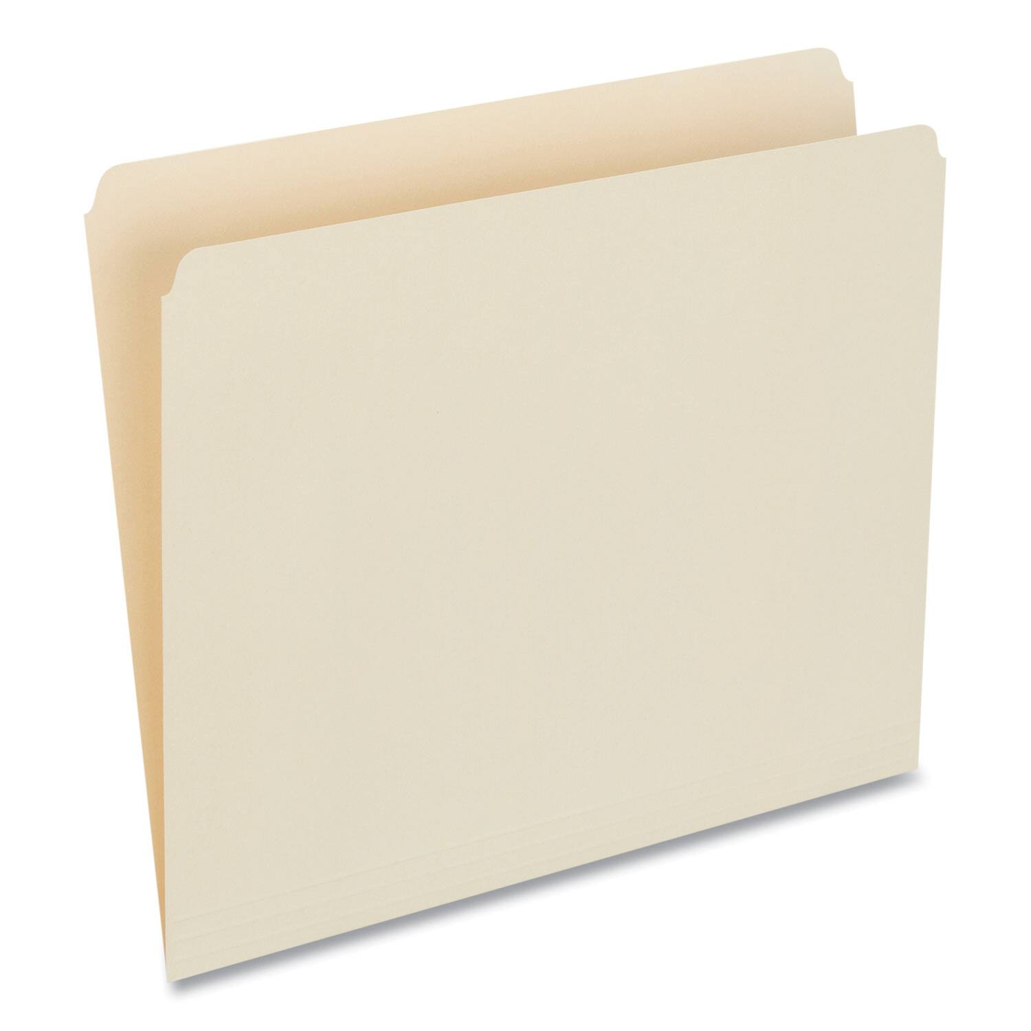 Angle. Universal - Top Tab File Folders, Straight Tabs, Letter Size, 0.75" Expansion, Manila, 100/Box.