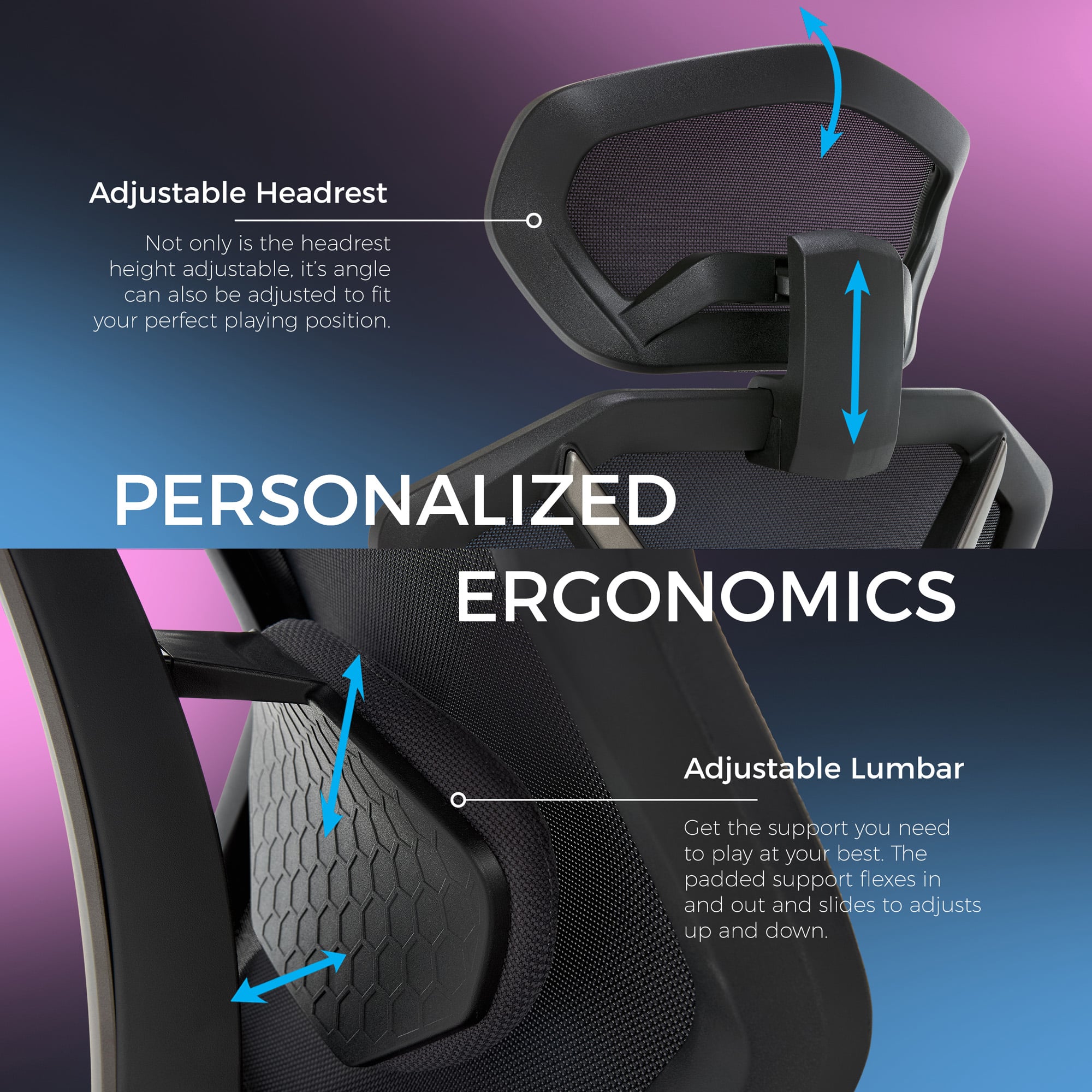 Alt View 11. Lenovo - Legion Mesh Gaming Chair - Space Gray.