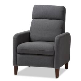 Baxton Studio - Casanova Mid-century Modern Fabric Upholstered Lounge Chair - Gray