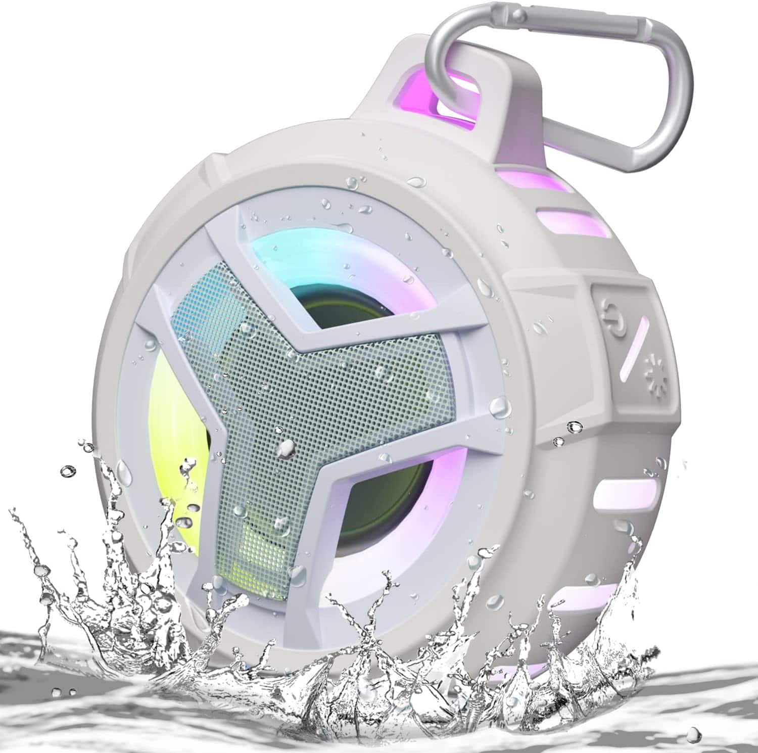 FINEAK - Bluetooth Shower Speaker Waterproof Portable Wireless Small Speakers - White
