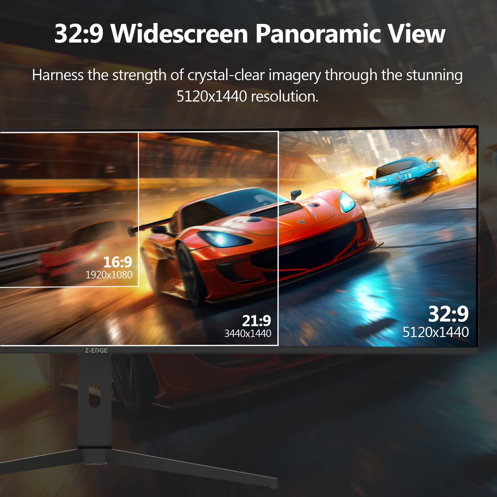 32:9 Widescreen Panoramic View

Harness the strength of crystal-clear imagery through the stunning 5120x1440 resolution.

16:9 1920x1080  
21:9 3440x1440  
32:9 5120x1440  

Z-EDGE