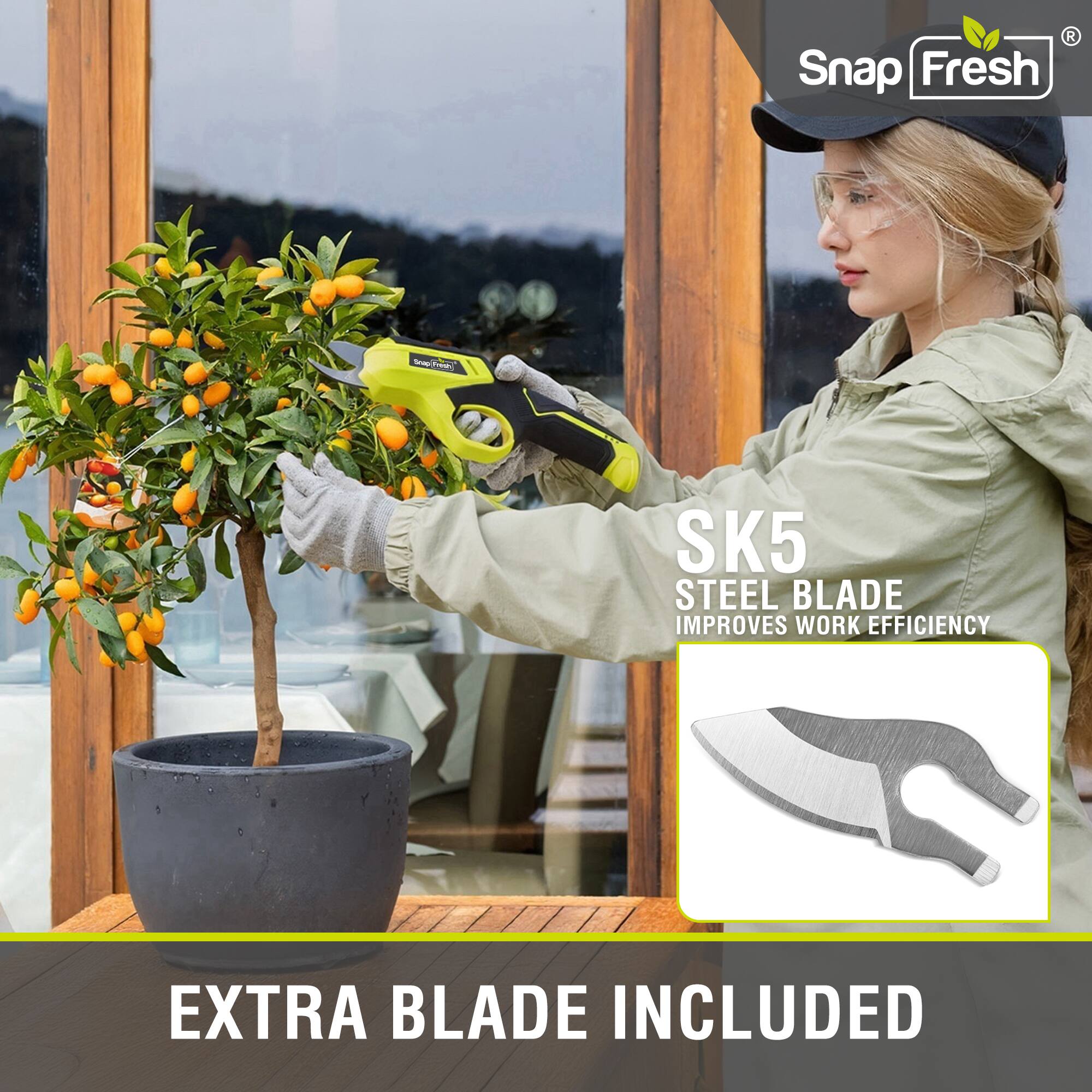 Snap Fresh  
SK5 Steel Blade Improves Work Efficiency  
Extra Blade Included