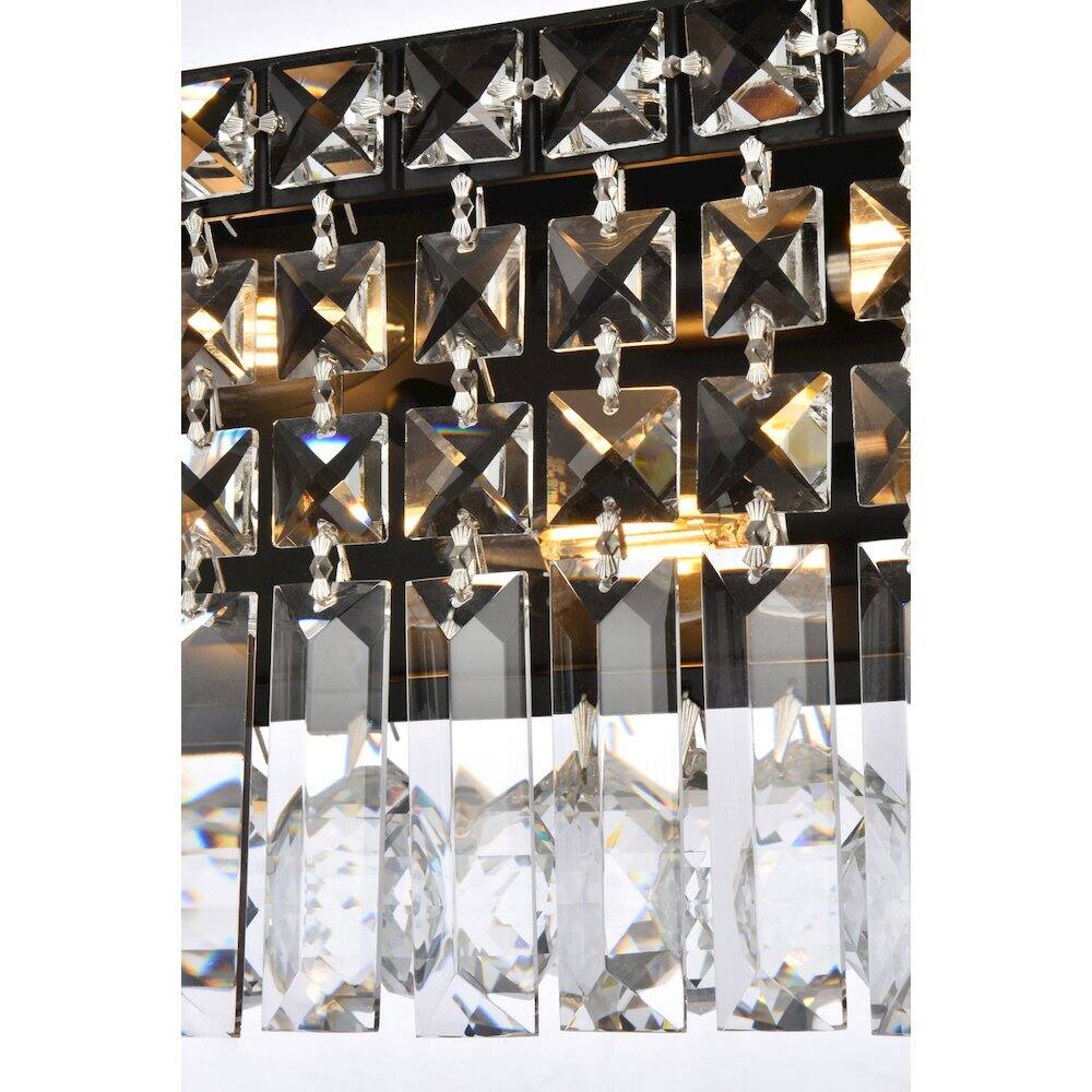 Angle. Elegant Lighting - Maxime 18 Inch Black Wall Sconce - Black And Clear.