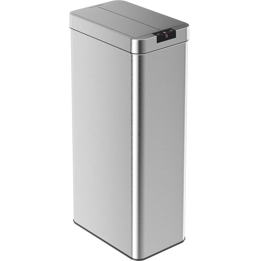 Front. hOmeLabs - 21 Gallon Automatic Trash Can for Kitchen - Stainless Steel Garbage Can with No Touch Motion Sensor Butterfly Lid - Stainless Steel.