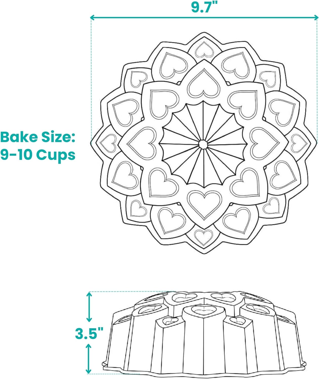 Bake Size: 9-10 Cups

9.7"

3.5"