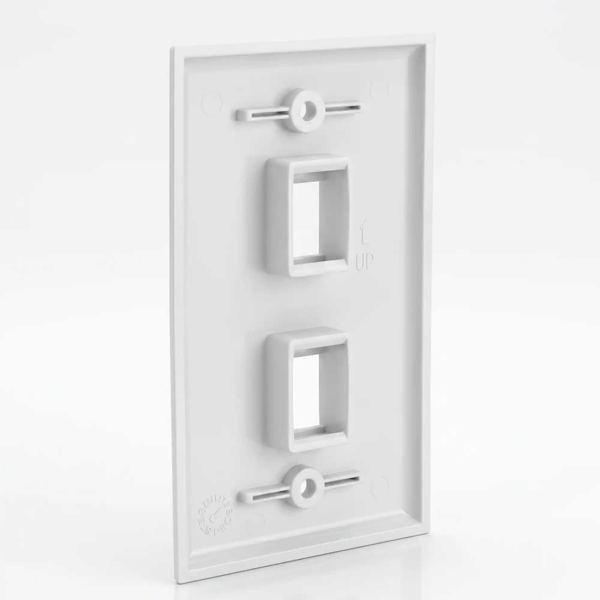 Angle. Cmple.com - Cmple - Keystone Wall Plate Cover Ethernet Wall Plates for Modular Inserts, RJ45 Keystone Jack - 2 Port - White - White.