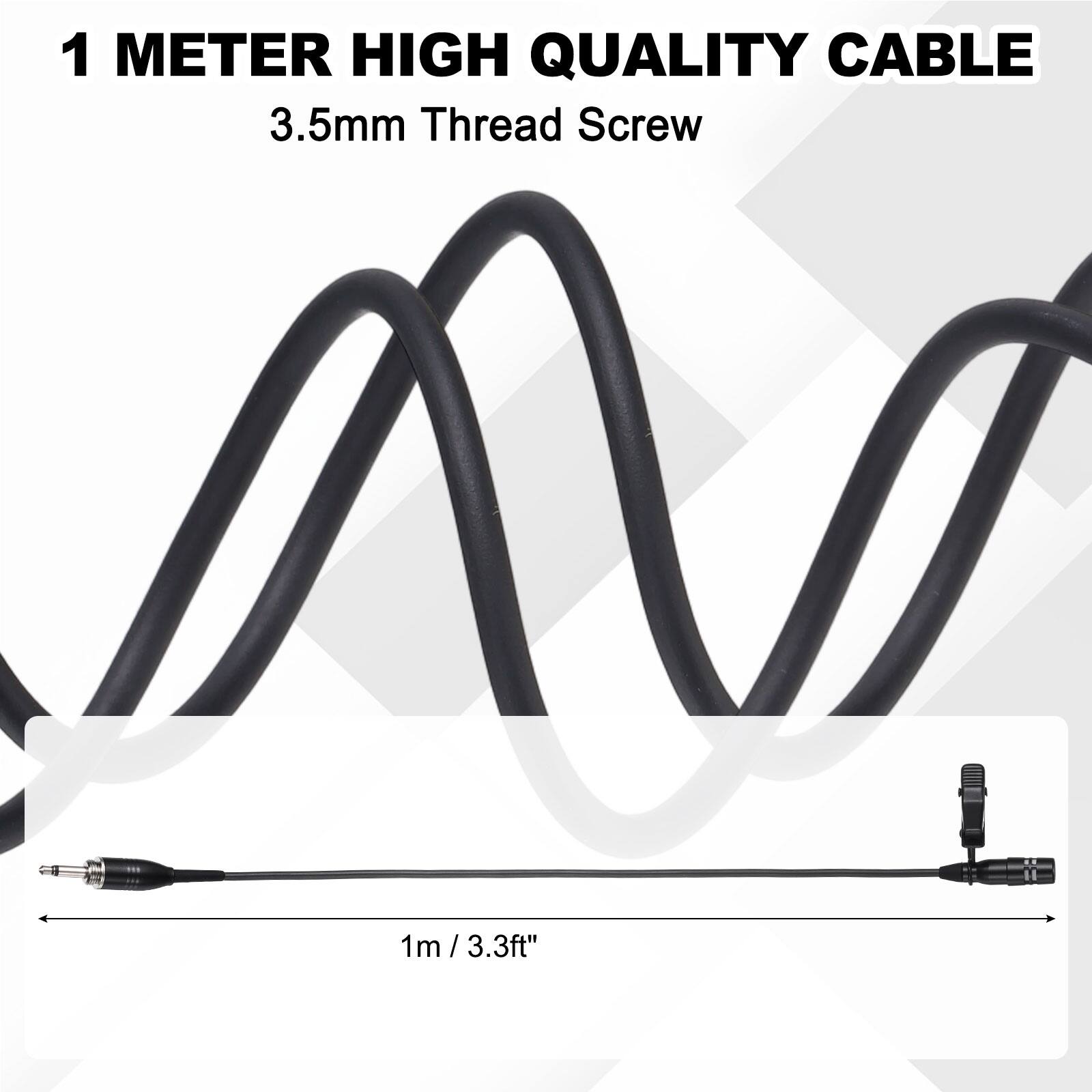 1 METER HIGH QUALITY CABLE  
3.5mm Thread Screw  
1m / 3.3ft"