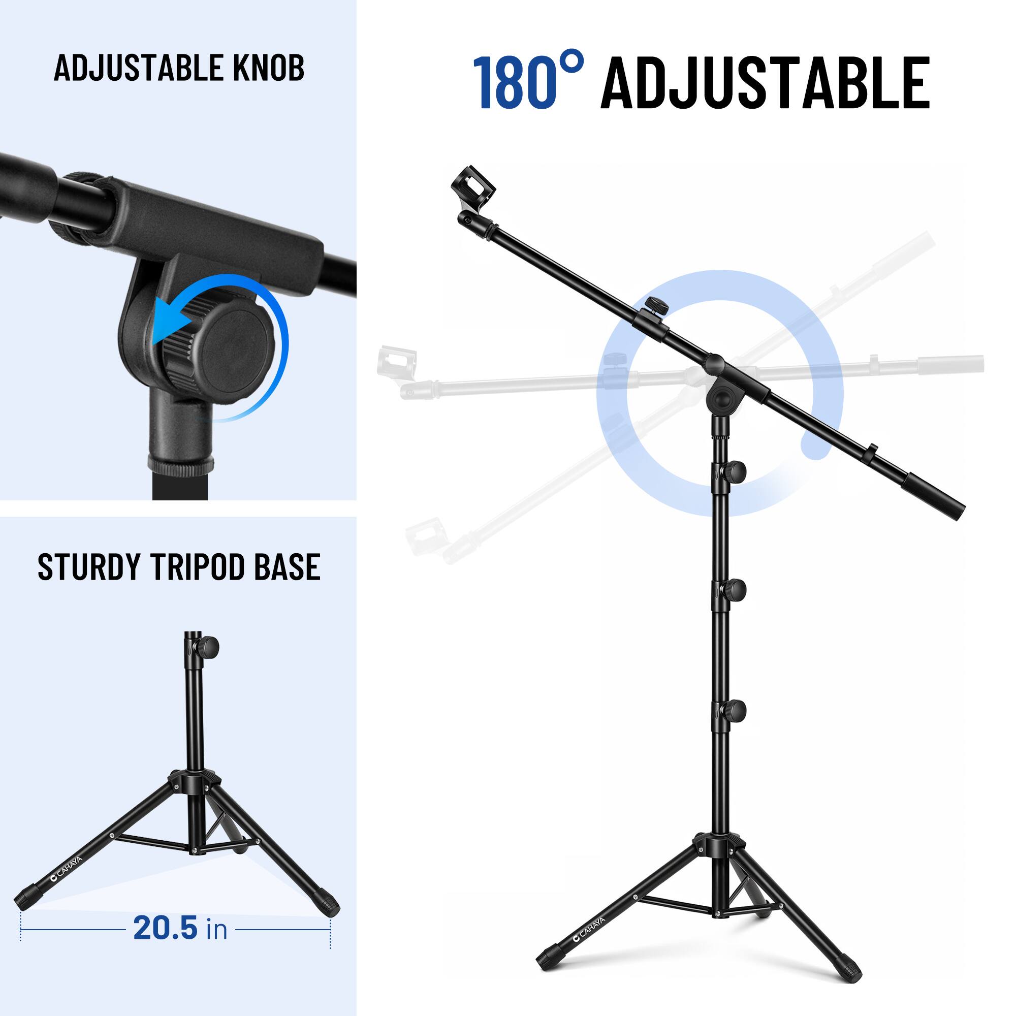 ADJUSTABLE KNOB  
180° ADJUSTABLE  
STURDY TRIPOD BASE  
20.5 in