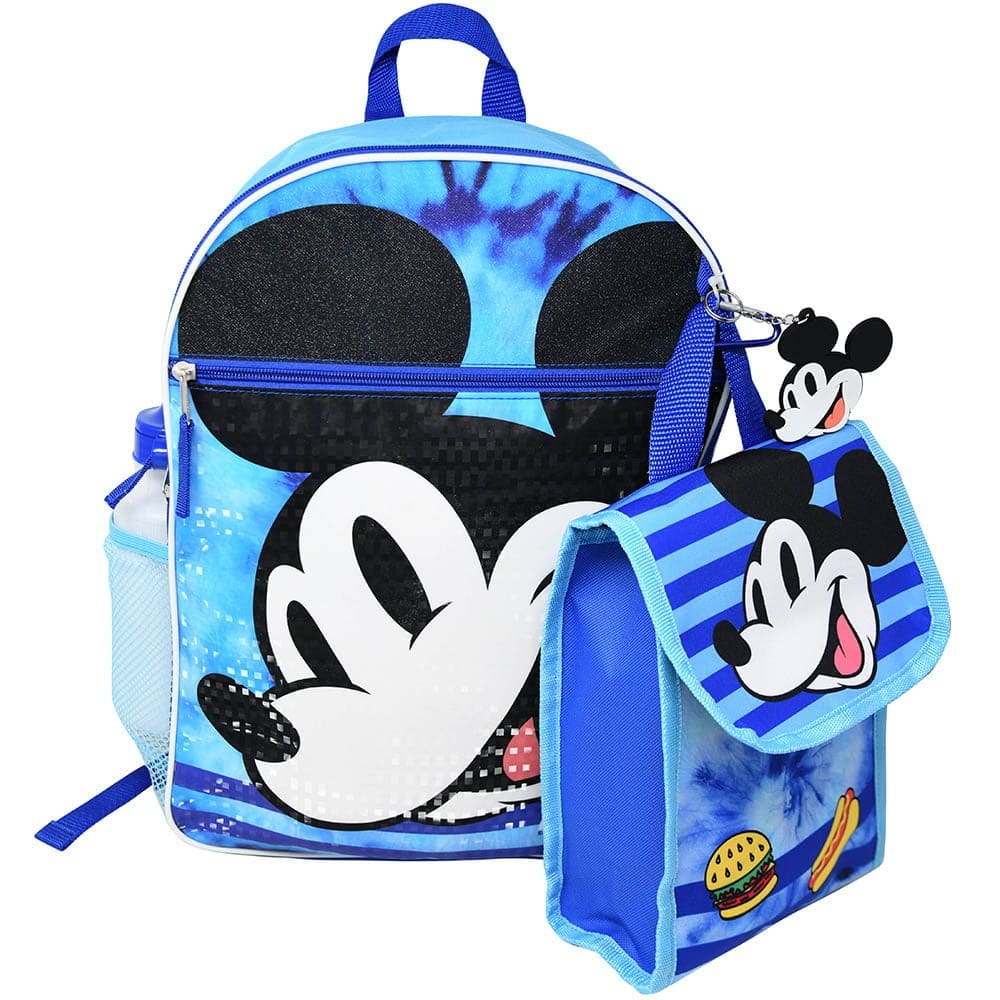 Walt Disney Mickey Mouse 16" Backpack with Lunch Bag set - Multicolored