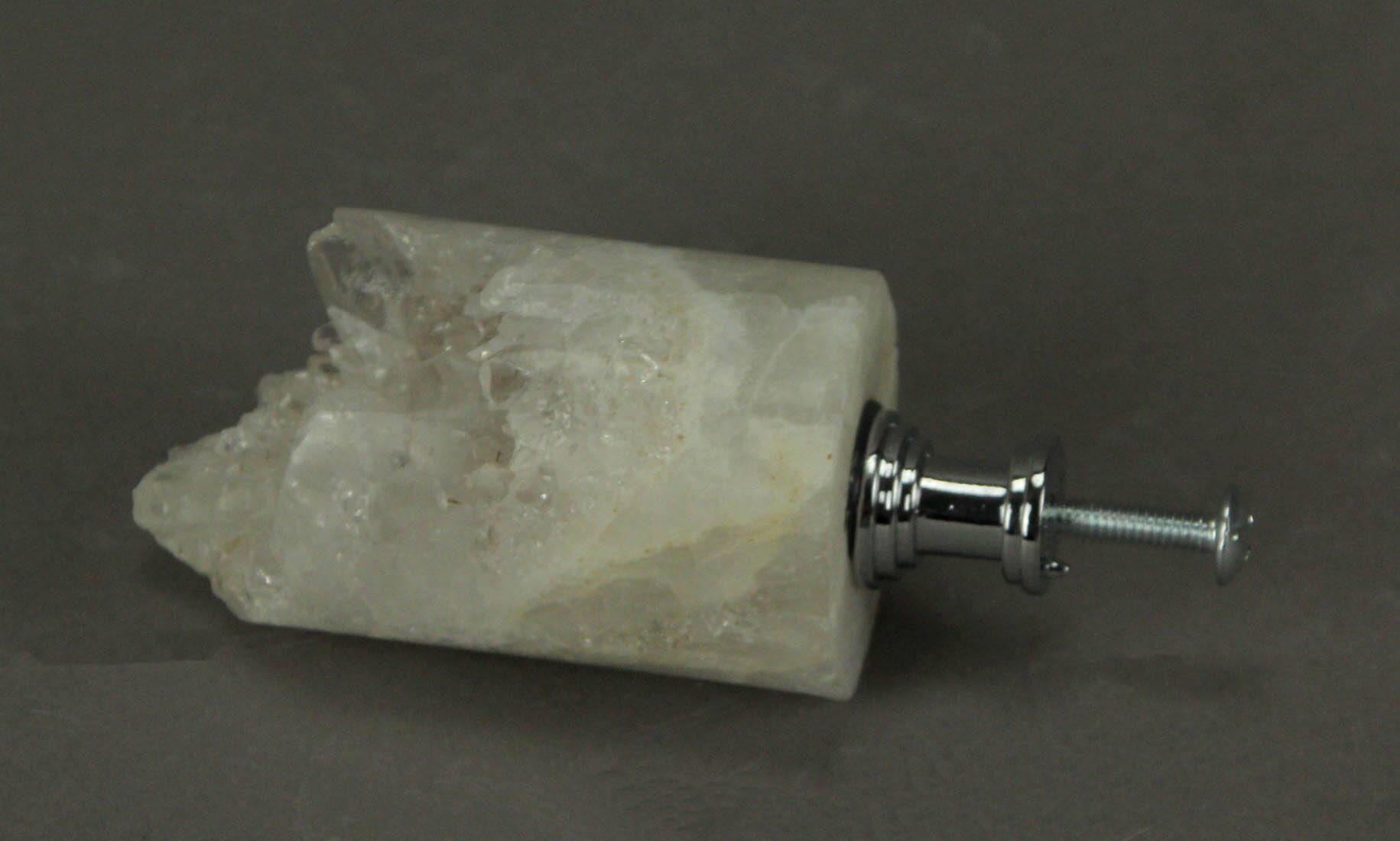 Alt View 1. Things2Die4 - White Quartz Crystal Core Drawer Handle Cabinet Pull Furniture Decor Set of 4 XL - White.