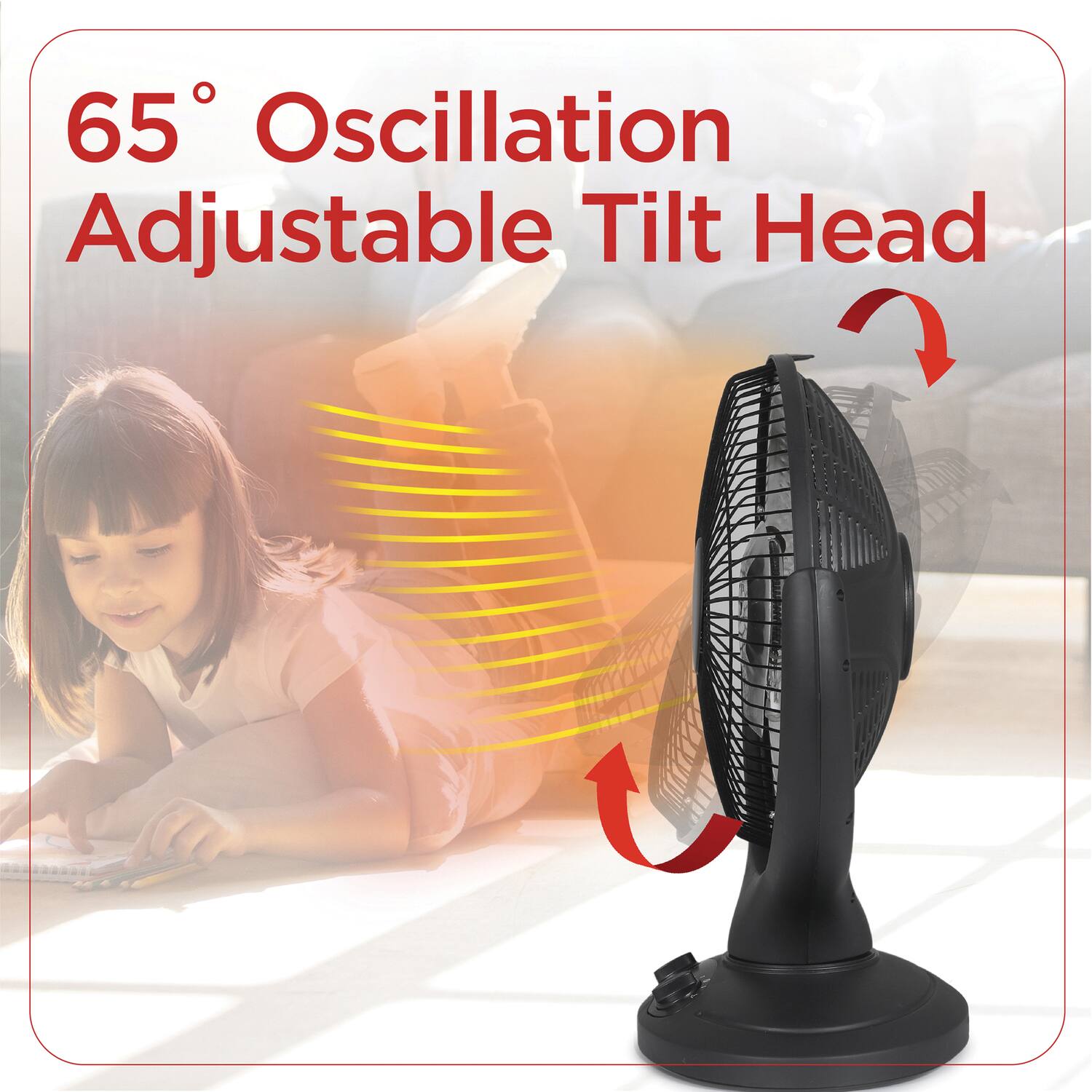 65° Oscillation Adjustable Tilt Head