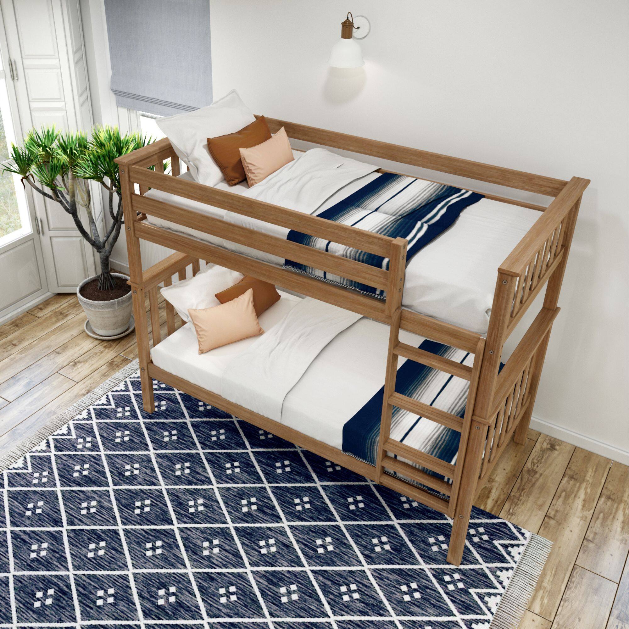 Alt View 4. Plank+Beam - Classic Twin over Twin Bunk Bed, Pecan - Pecan.