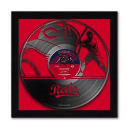 Sporticulture - Cincinnati Reds Framed 13" x 13" Vinyl Record Art Print - Multicolor