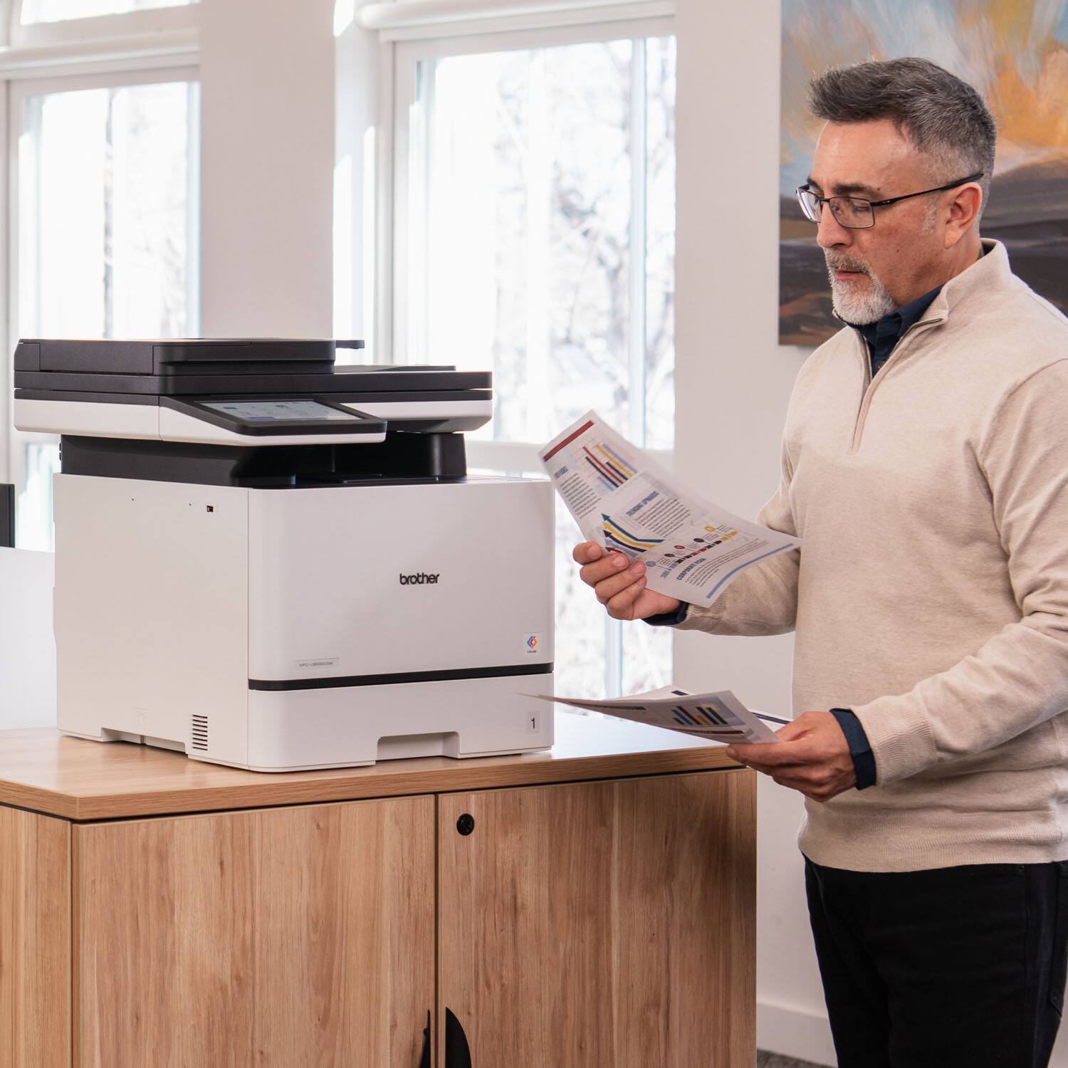 Alt View 3. Brother - MFC-L8930CDW Color Laser All-in-One Printer with Duplex Print, Scan, Copy and Low-Cost Printing - White.