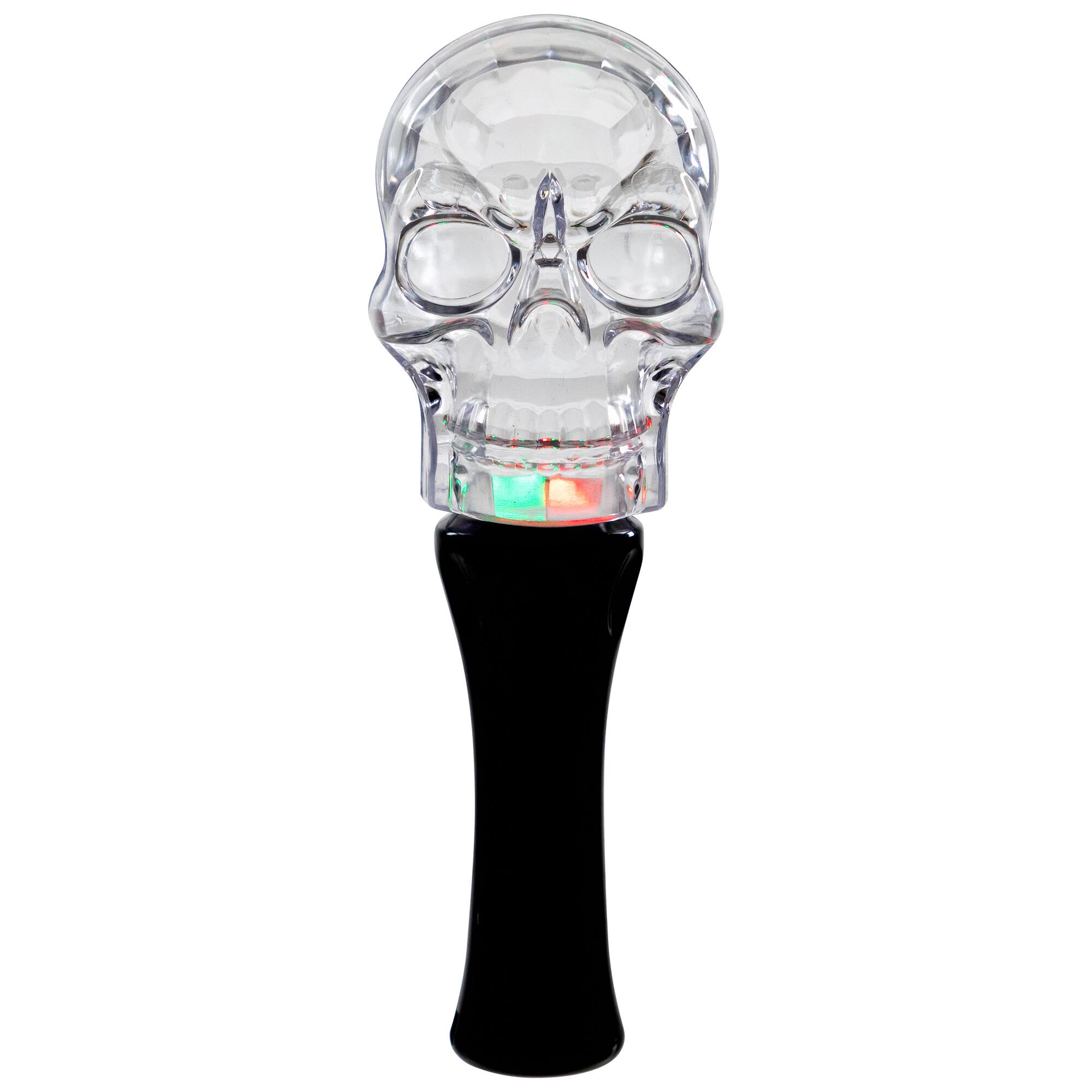 Alt View 1. Northlight - LED Lighted Multi-Function Halloween Skull Light - 9" - Multicolor Lights - Clear.