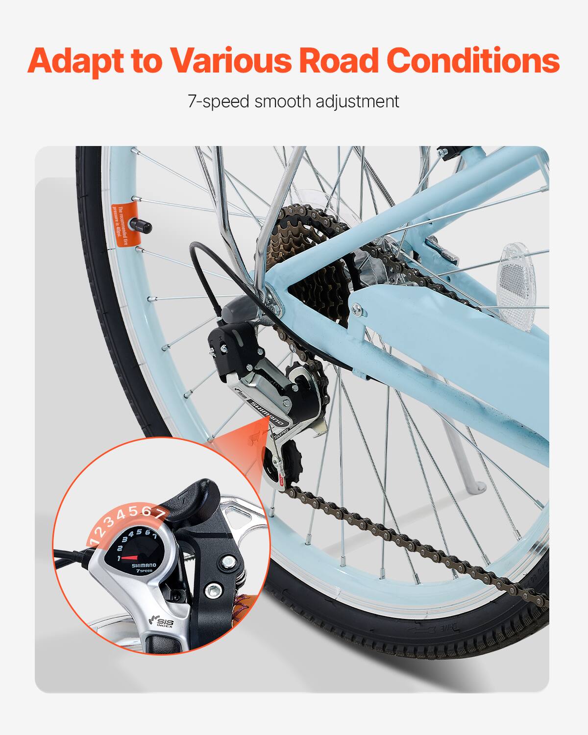 Adapt to Various Road Conditions 7-speed smooth adjustment