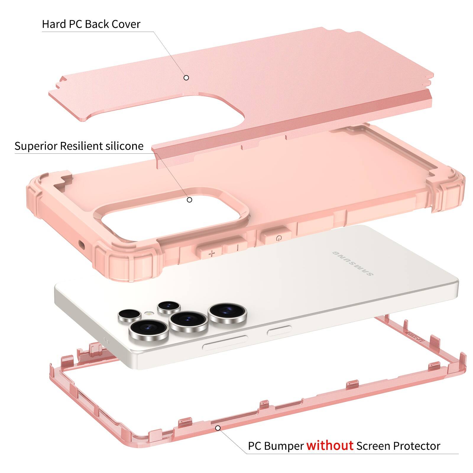Hard PC Back Cover Superior Resilient silicone + SAMSUNG aiidaa PC Bumper without Screen Protector
