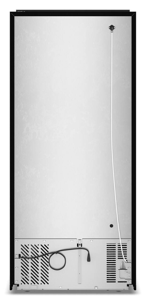 Back. Amana - 28 in. Wide 14.3 cu. ft. Top-Freezer Refrigerator With A Large Crisper Drawer - Black.