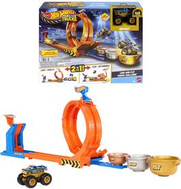 Mattel - Hot Wheels Monster Trucks Loop and Flip Trophy Challenge Playset - COLLECTIBLES - Multicolor
