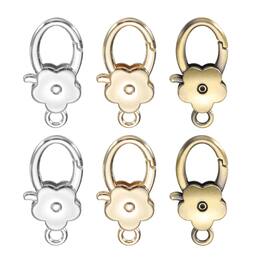 Unique Bargains - 6pcs Flower Lobster Claw Clasps Metal Snap Hook Keychain Clips for DIY Craft Bag Charm Accessory - Light Gold/Matte Silver/Bronze