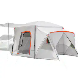 VEVOR - SUV Camping Tent for 5-9 Person, 13 x 10 FT 3-Season SUV Tailgate Tent with Ventilated Windows - Gray