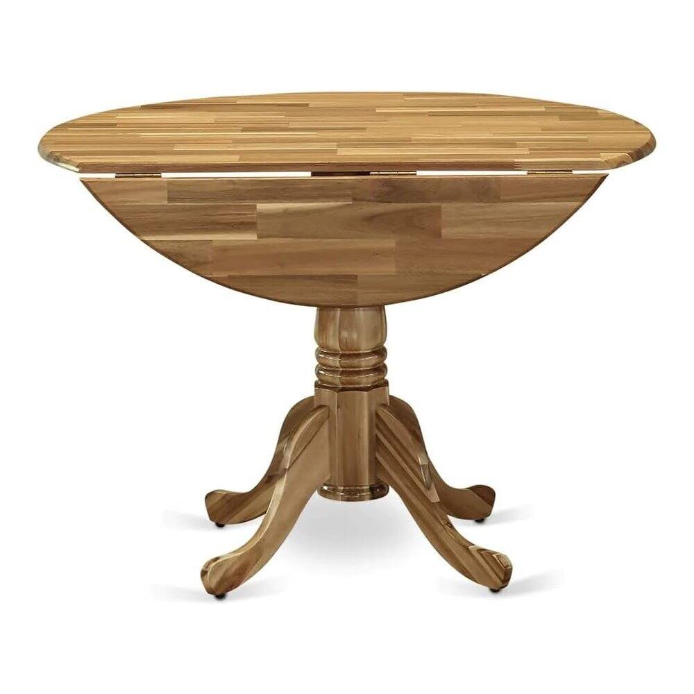Back. FurniFact - Round Kitchen Table - Brown.