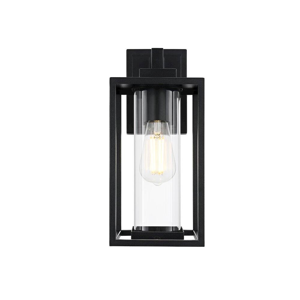 Back. Elegant Lighting - Memphis 7 inch Outdoor Pendant in Black - Black.