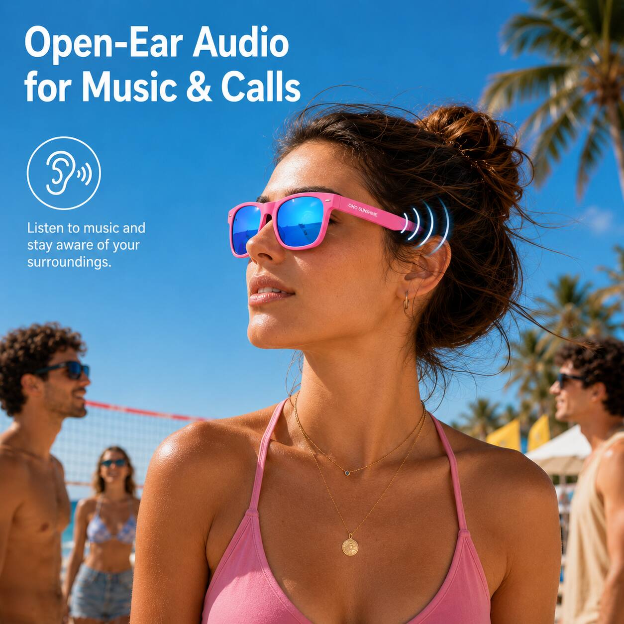 Open-Ear Audio for Music & Calls

Listen to music and stay aware of your surroundings.

OHO SUNSHINE
