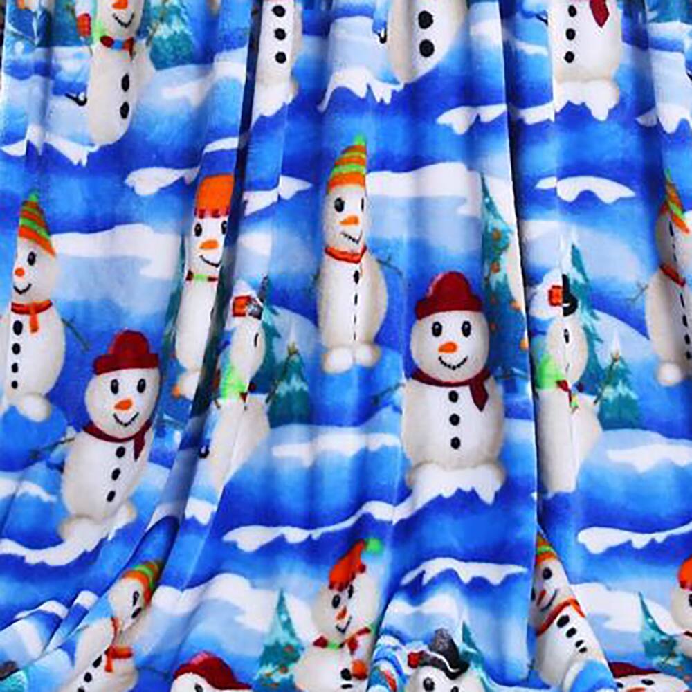 Alt View 2. Noble House - Plazatex Holiday White Snowman Design Micro Plush Throw Blanket - 50x60", Multicolor - Multi.
