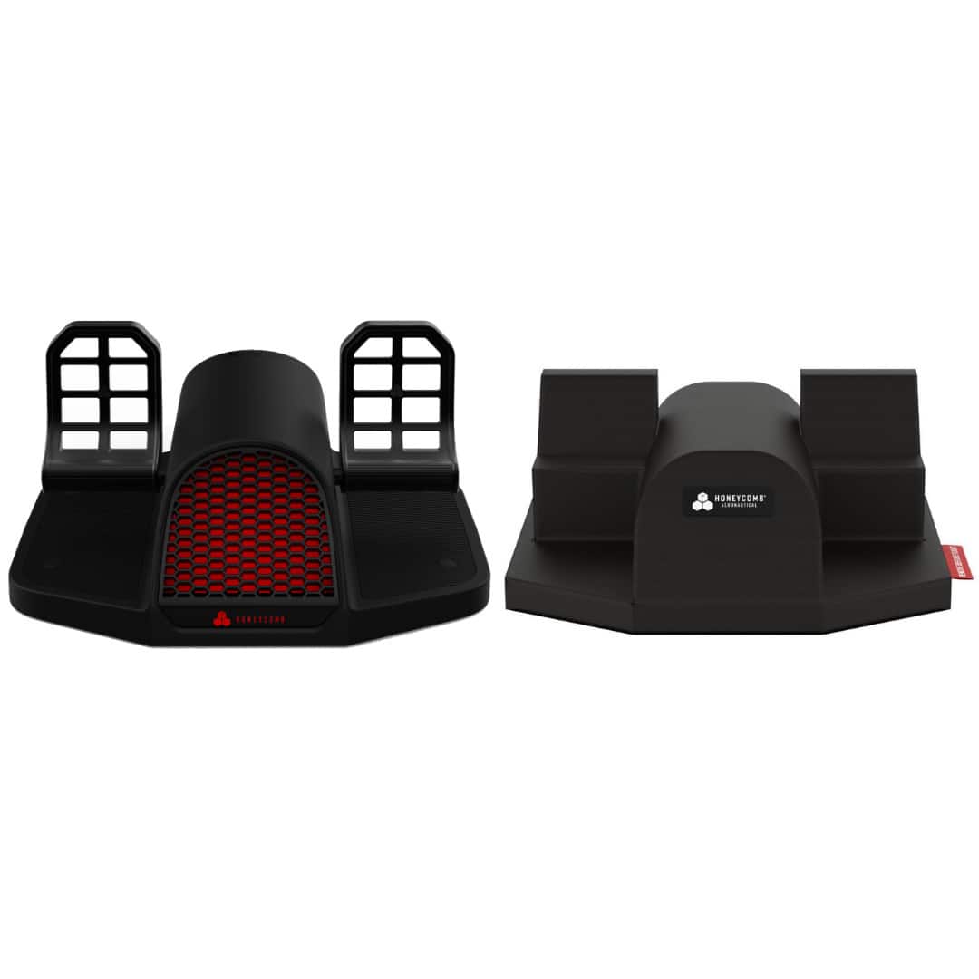 Honeycomb Aeronautical - Charlie Rudder Pedals with Black Dust Cover Bundle