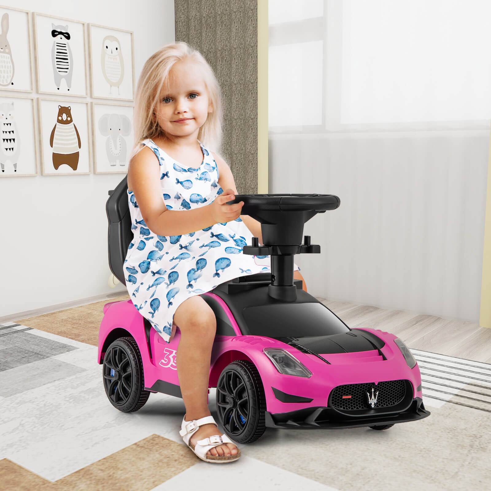 Alt View 3. Costway - Costway 3-in-1 Ride on Push Car Maserati Licensed Foot to Floor Kids Sliding Walking Car - Pink.