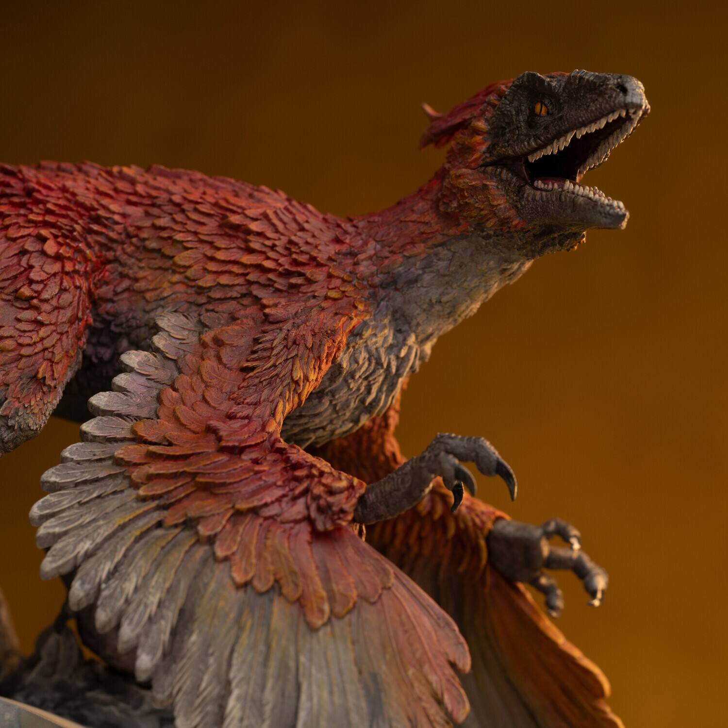 Alt View 4. Iron Studios - Iron Studios - Jurassic World: Dominion - Art Scale 1/10 - Pyroraptor Statue   - COLLECTIBLES - Multicolor.