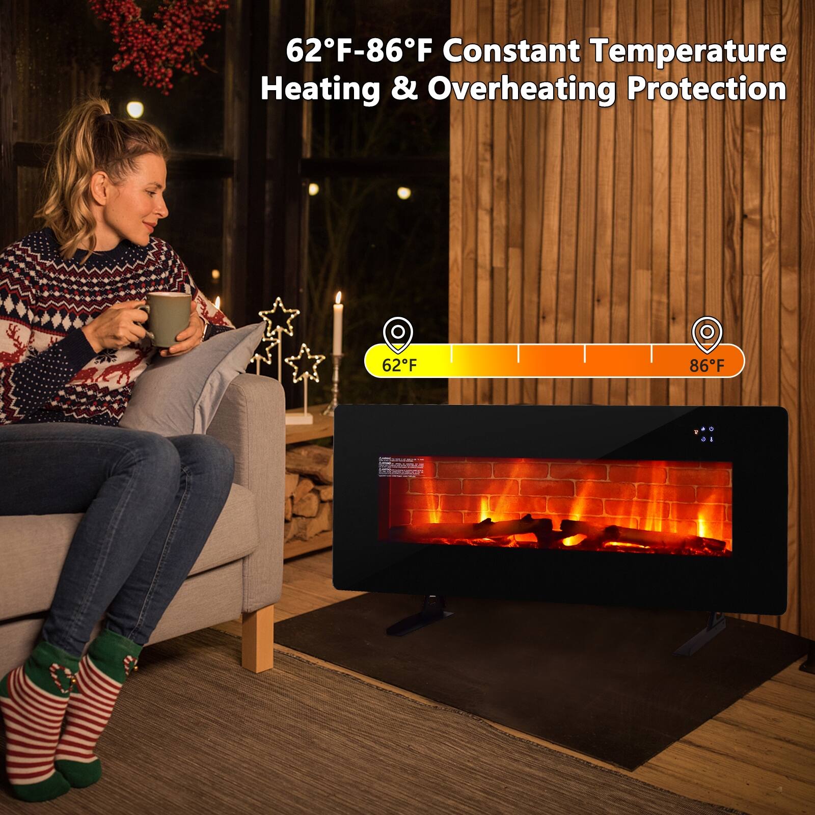62°F-86°F Constant Temperature Heating & Overheating Protection 62°F 86°F