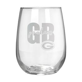 Great American Products - Green Bay Packers Etched 17oz. City Stemless Wine Glass - Multicolor