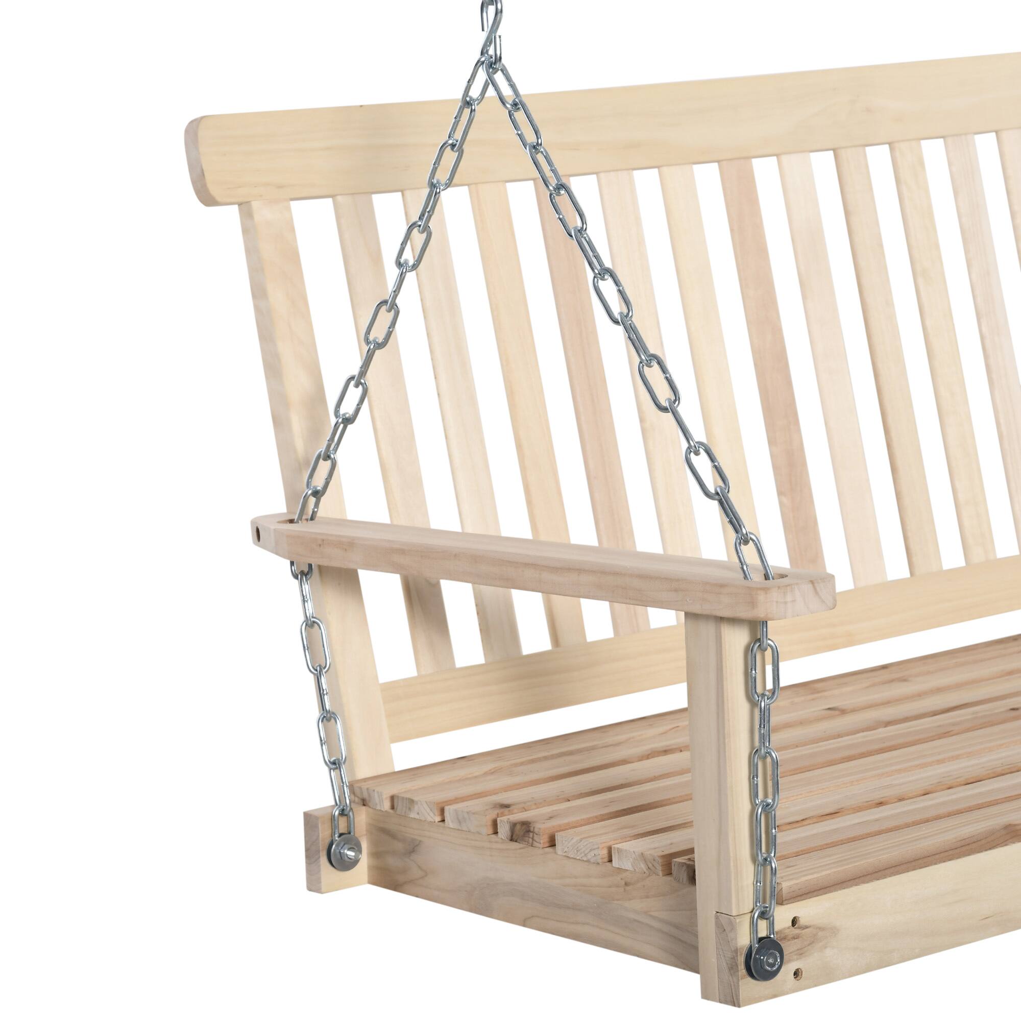 Alt View 4. Outsunny - Outsunny 2-Seater Hanging Porch Swing Outdoor Patio Swing Chair Seat with Slatted Build and Chains.