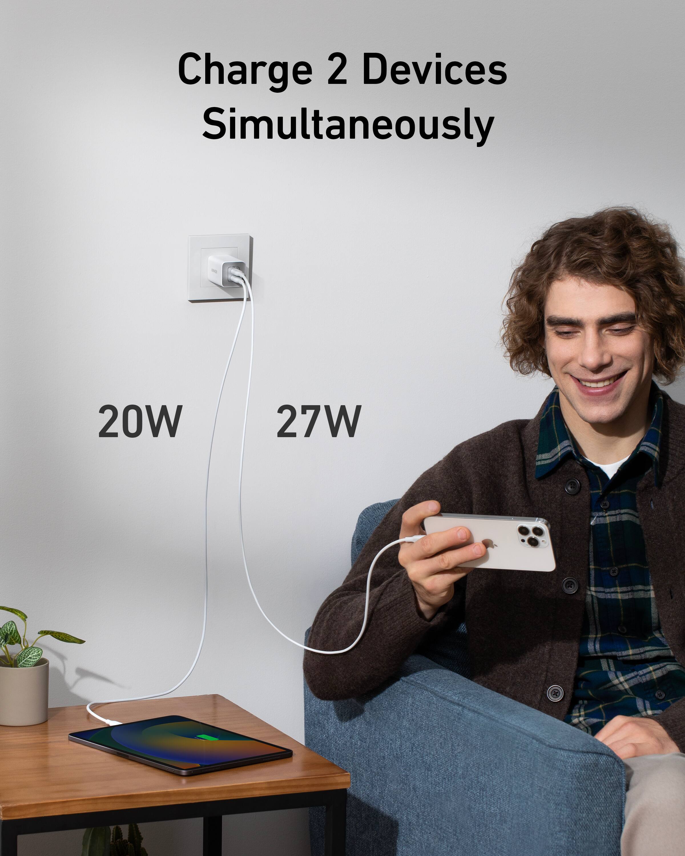 Charge 2 Devices Simultaneously

20W 27W