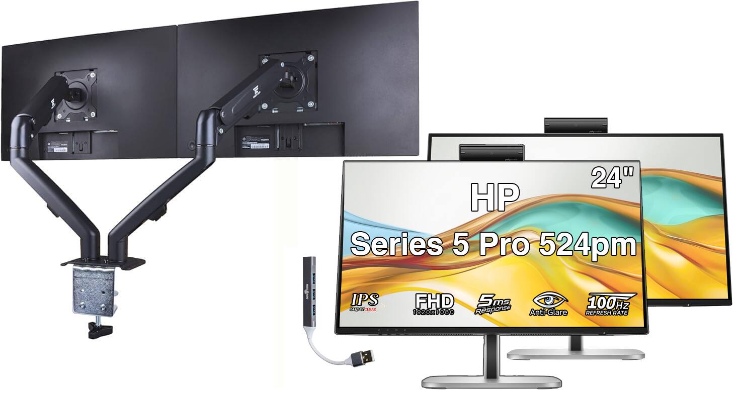 24" HP Series 5 Pro 524pm IPS FHD 100Hz 1020x1080 Response Anti-Glare REFRESH RATE