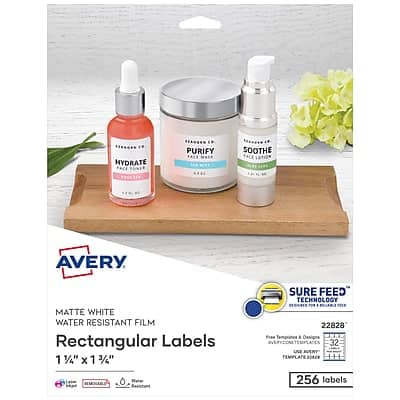 "Avery - Sure Feed Laser/Inkjet Durable Labels, 1.25"" x 1.75"", 256 Labels/Pack - White" price history on PriceWatchPro