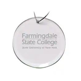 Jardine - SUNY Farmingdale State Rams Team Logo 3'' Round Glass Ornament - Multicolor