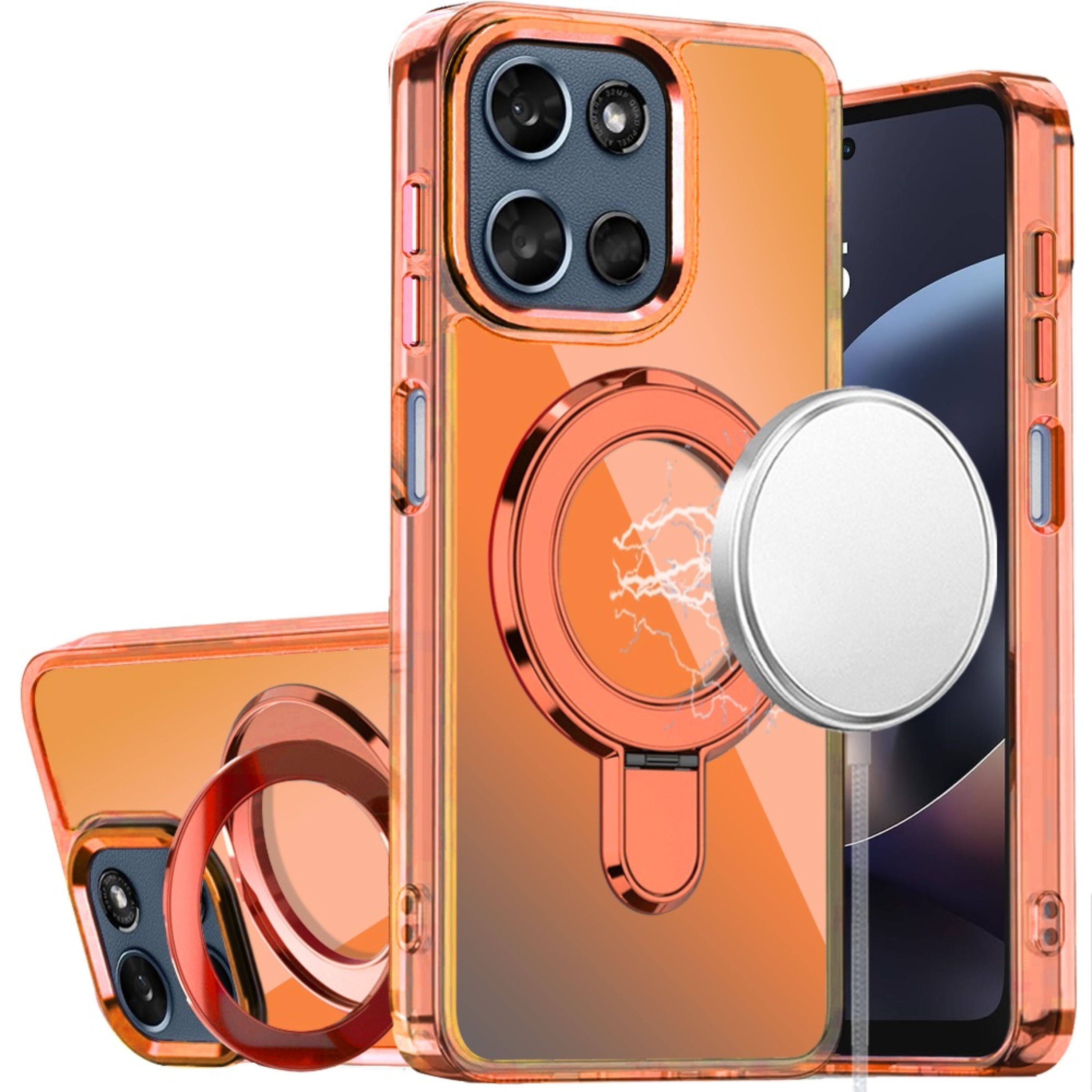 Kitcheniva - Glossy Chrome Stand Case With Tempered Glass For Moto G 2025/2026/G Play 2026 - Cosmic Orange price history on PriceWatchPro