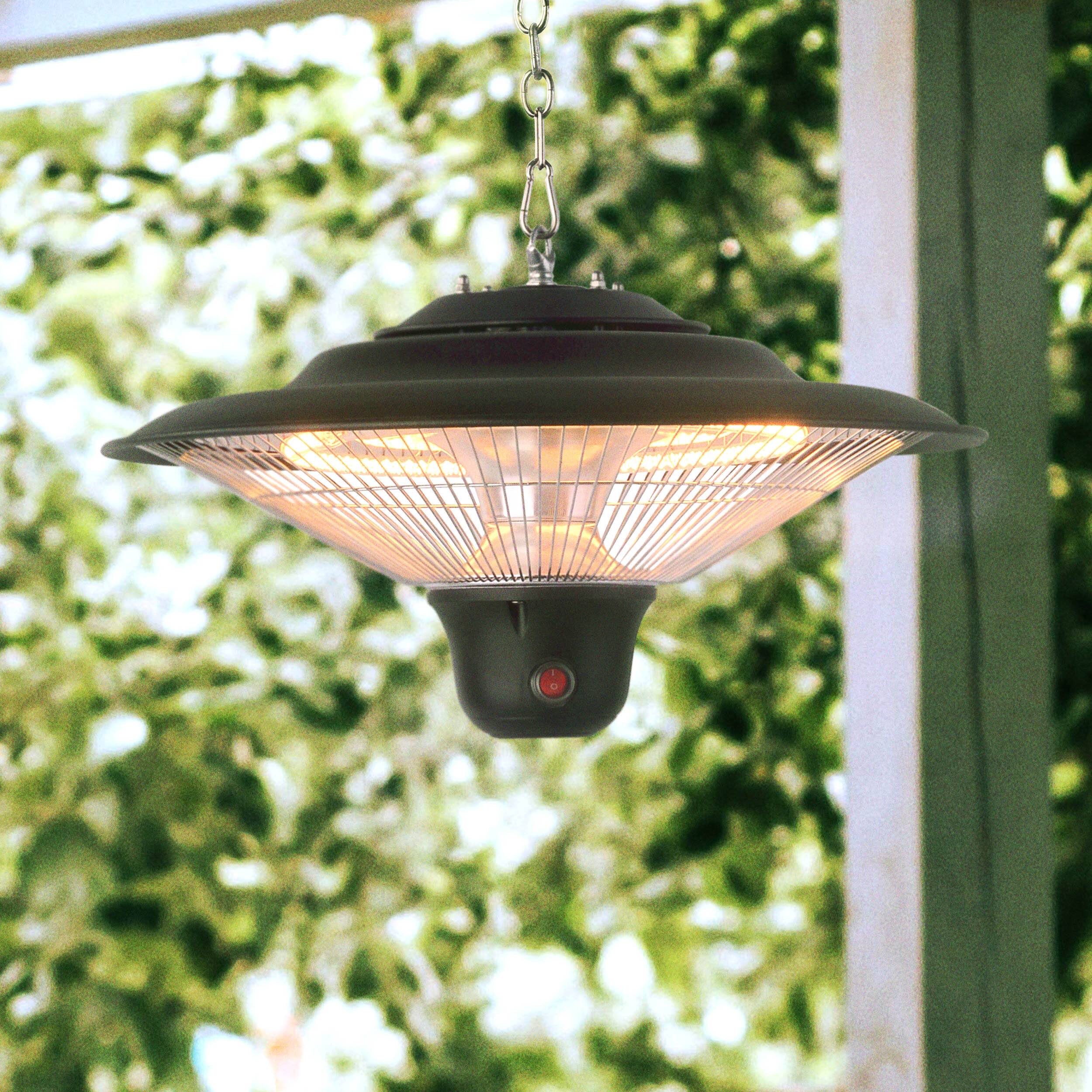 Alt View 1. Optimus - Optimus Garage-Outdoor Hanging Infrared Heater with Remote - Black.