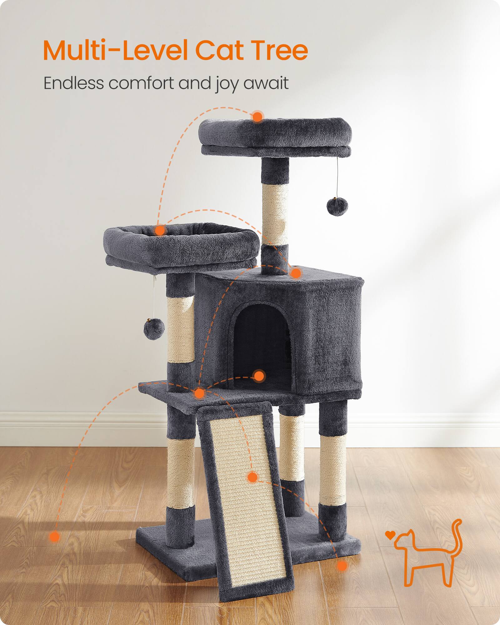 Multi-Level Cat Tree  
Endless comfort and joy await
