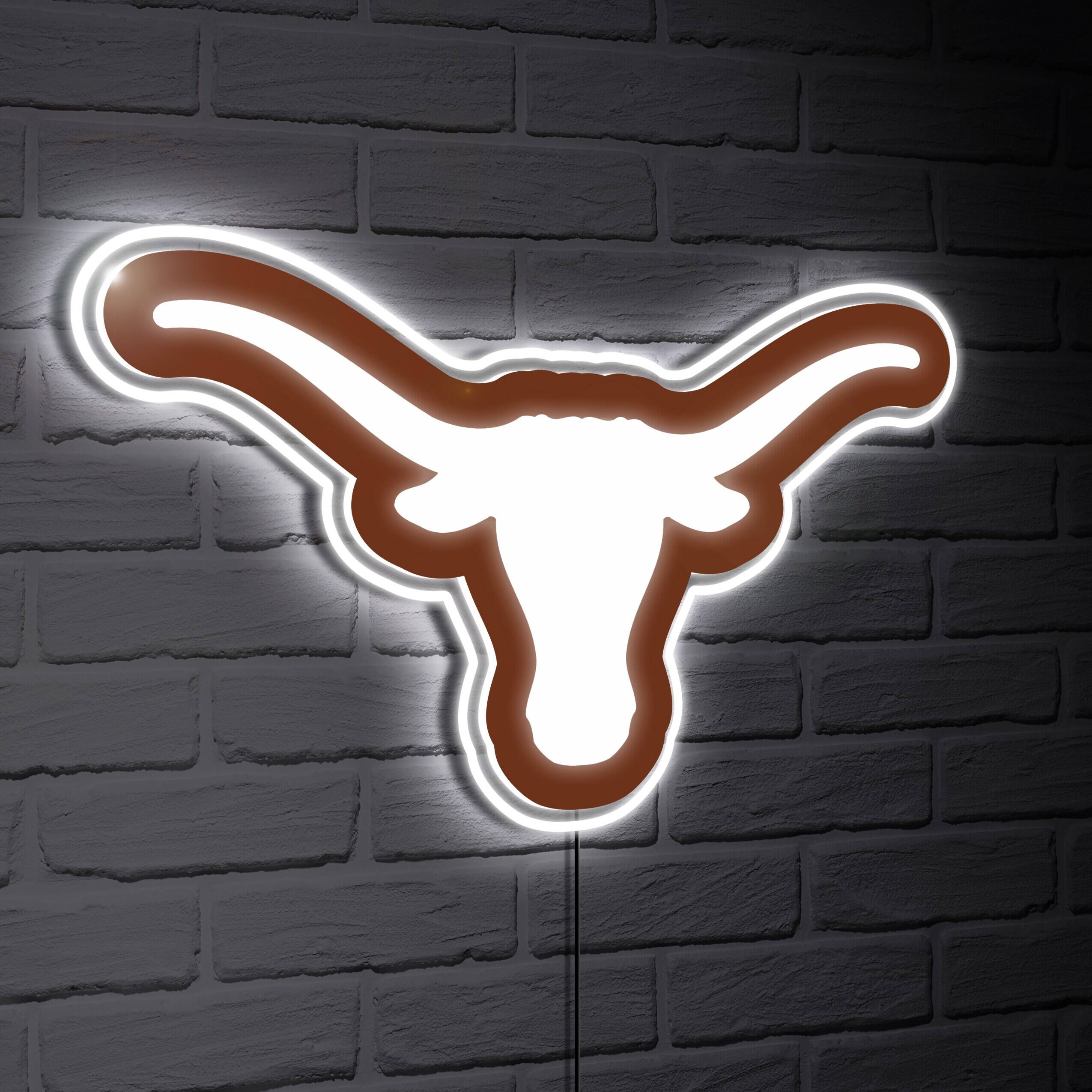 Texas Longhorns LED Team Logo Shaped Lighted Wall Sign