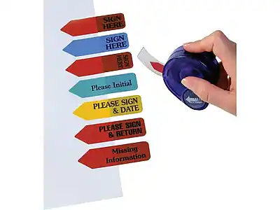 Pink Sign Color Redi Tag Sign Here Flags, 0.56