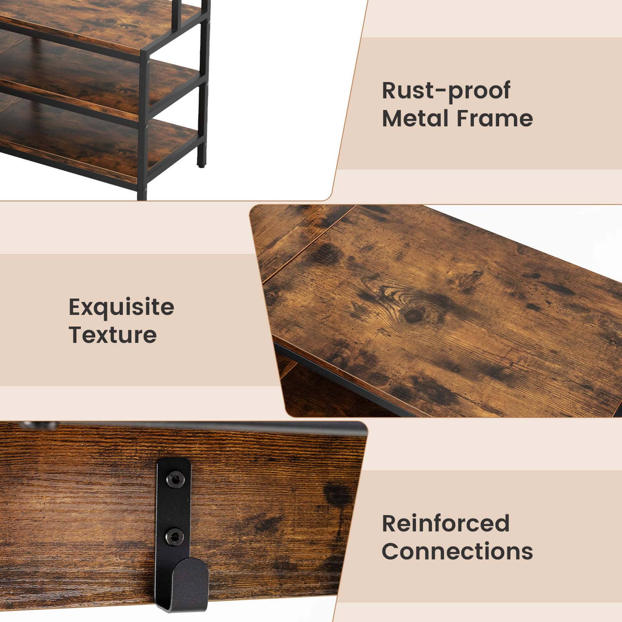 Rust-proof Metal Frame, Exquisite Texture, Reinforced Connections